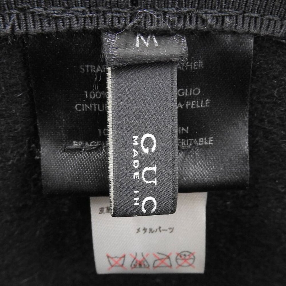 Gucci Rabbit 100% Leather Use Felt Hat Black Silver Hardware - Picture 8 of 9